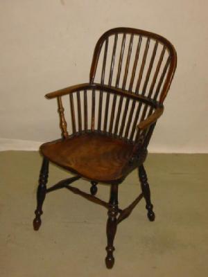 Appraisal: AN ASH AND ELM WINDSOR ARMCHAIR by N Allen Bolton