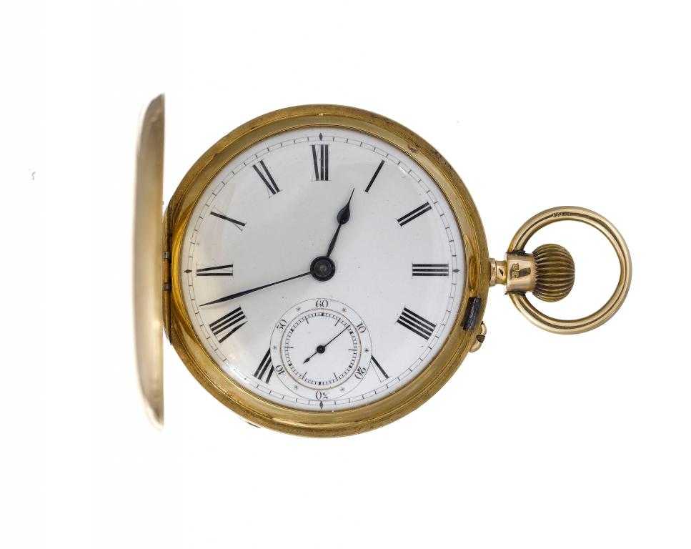 Appraisal: AN ENGLISH CT GOLD HUNTING CASED KEYLESS LEVER WATCH with