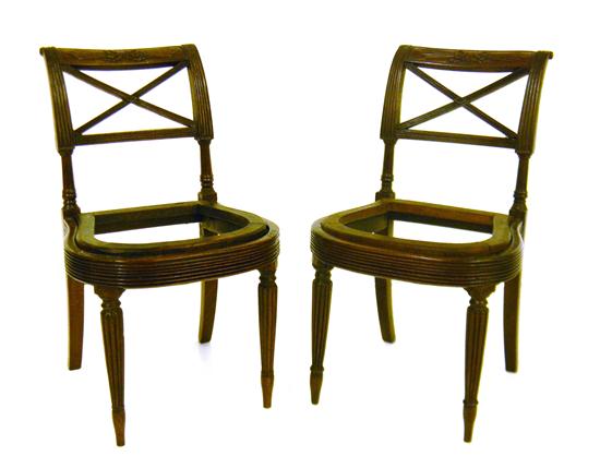 Appraisal: Pair miniature side chairs in the manner of Duncan Phyfe