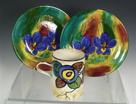 Appraisal: WEMYSS PAIR OF PLATES S glazed earthenware decorated in the