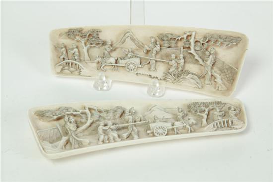 Appraisal: PAIR OF IVORY WRIST RESTS China early th century High