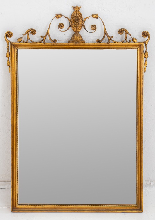 Appraisal: NEOCLASSICAL STYLE GILTWOOD MIRROR Neoclassical style giltwood mirror with carved