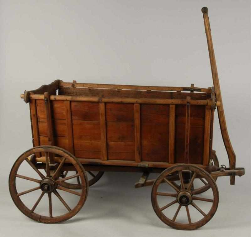 Appraisal: Large Wooden Primitive Country Farmer's Cart Description Circa to Wooden