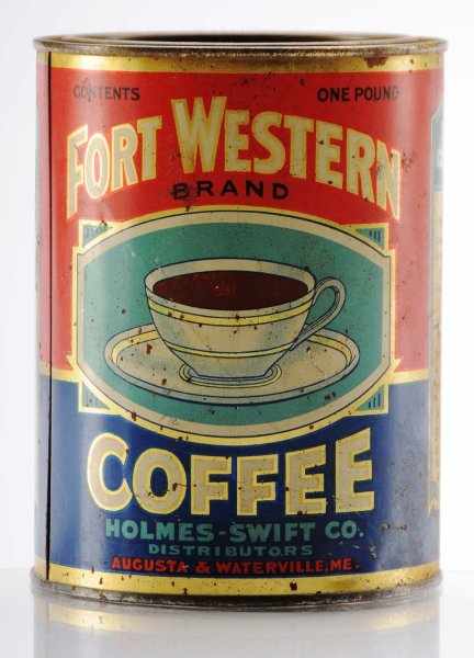 Appraisal: Fort Western Brand -Pound Coffee Tin Description Manufactured by Holmes-Swift