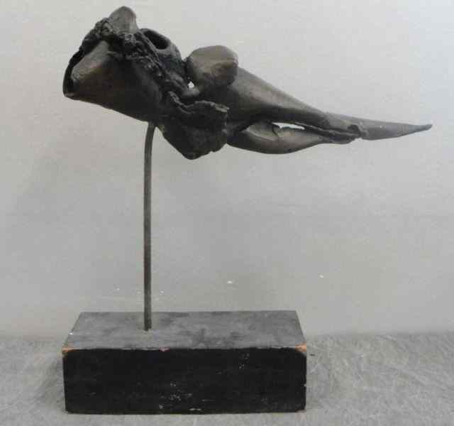 Appraisal: BESSER Leonard Modernist Bronze Reclining FigureNot apparently signed From the