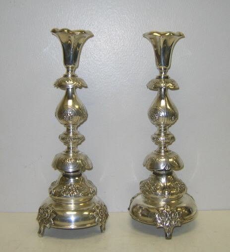 Appraisal: PAIR OF POLISH SABBATH CANDLESTICKS Norblin Co Warsaw circa -