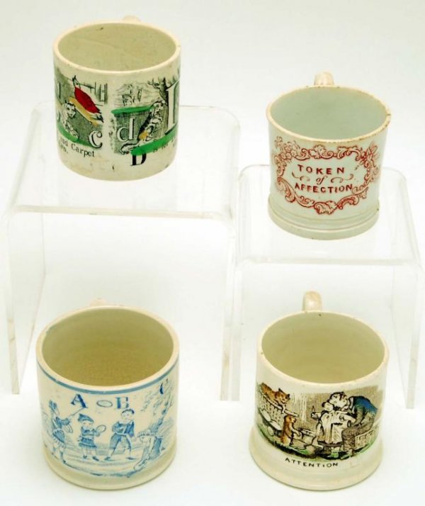 Appraisal: Four different examples of th century English transferware children's mugs