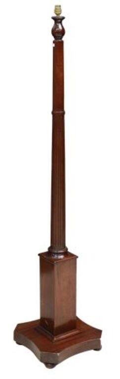 Appraisal: Neoclassical mahogany single-light floor lamp early th c fluted standard