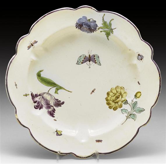 Appraisal: PLATE WITH FLORAL AND INSECT DECORATION VENICE GEMINIANO COZZI TH