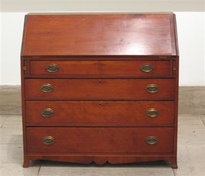 Appraisal: Federal cherry and maple slant front desk early th century