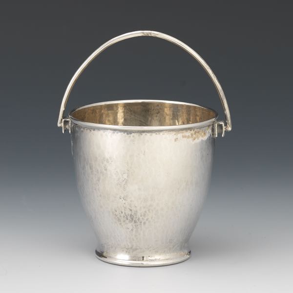 Appraisal: CHINESE STERLING SILVER HAND HAMMERED BUCKET WITH HANDLE x x