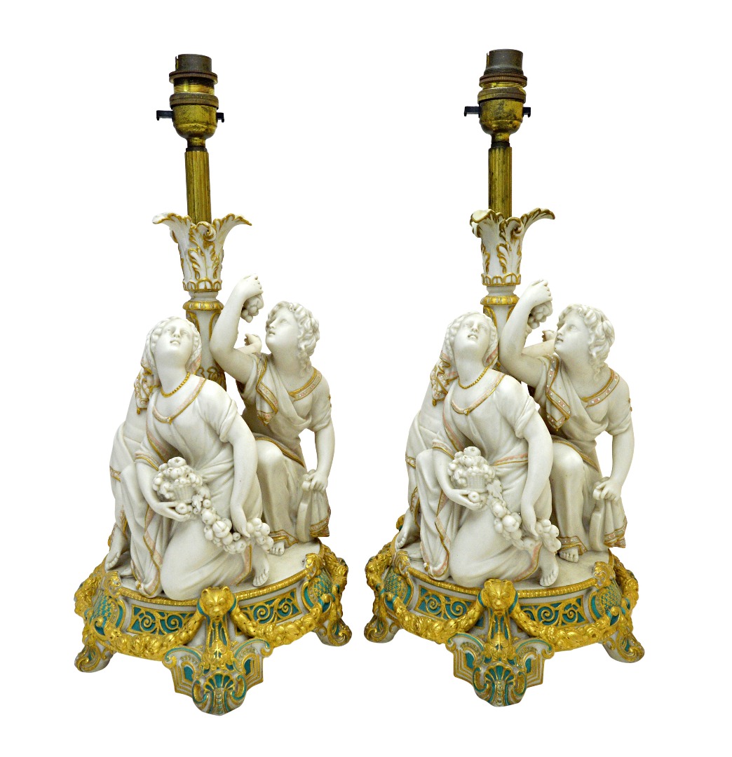 Appraisal: A pair of Copeland parian comport bases after a design