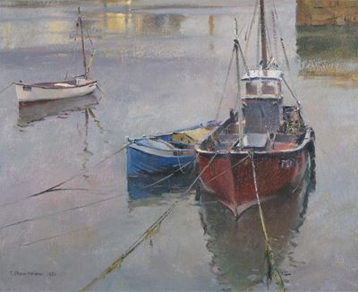 Appraisal: Trevor Chamberlain b High Water Newlyn Harbour II Signed and