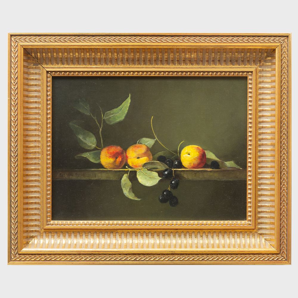 Appraisal: Eleanor Moore - Still Life with Peaches Oil on canvas