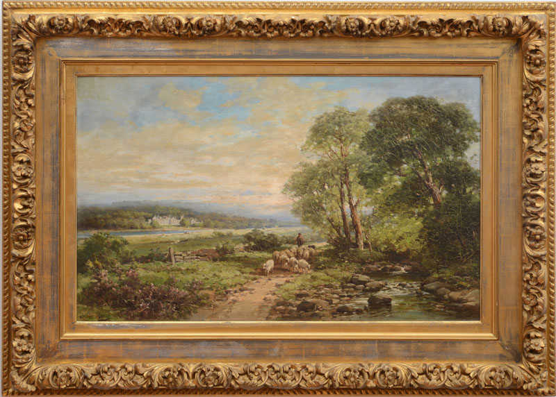 Appraisal: ANDREW MELROSE - LOWLAND SCENE WITH MANOR IN THE DISTANCE