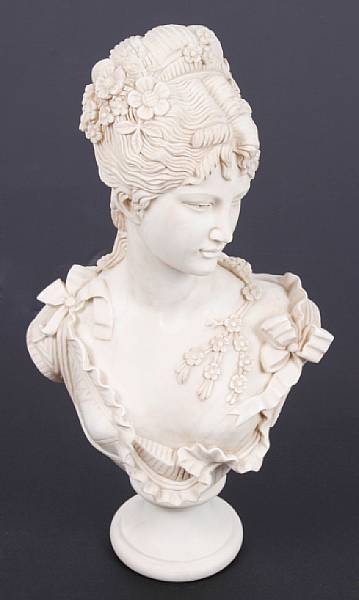 Appraisal: An Italian Carrara marble bust of a woman height in