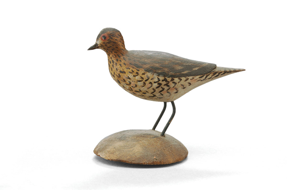 Appraisal: A ELMER CROWELL - CARVED AND PAINTED UPLAND PLOVER CIRCA