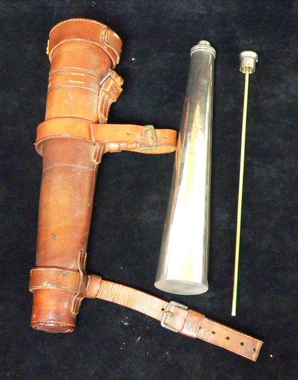 Appraisal: A tapered spirit flask with screw cover and dip stick