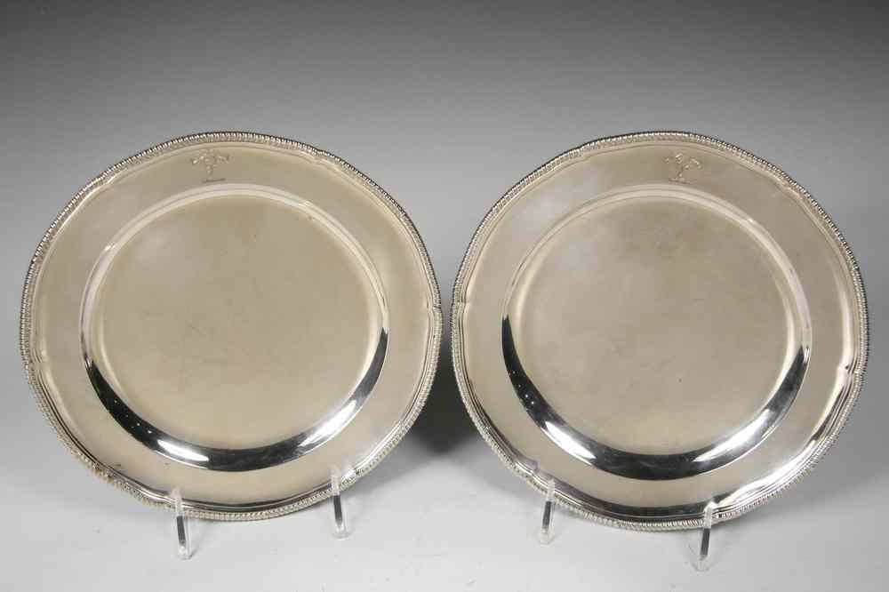 Appraisal: PAIR ENGLISH STERLING PLATES - Pair of Gadroon Bordered Plates