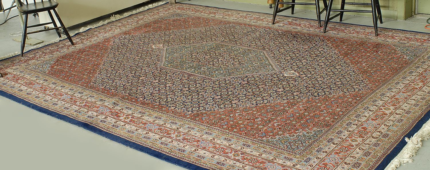 Appraisal: ORIENTAL RUG BIDJAR DESIGN ' x ' Central light blue