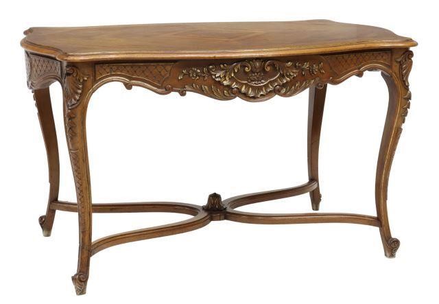 Appraisal: French Louis XV style walnut table early th c matched