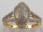 Appraisal: A carat gold pave set diamond ring estimated total diamond