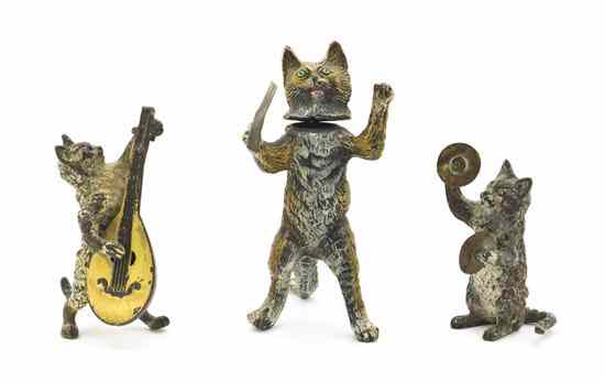 Appraisal: Three Austrian Cold Painted Bronze Animalier Figures each in the