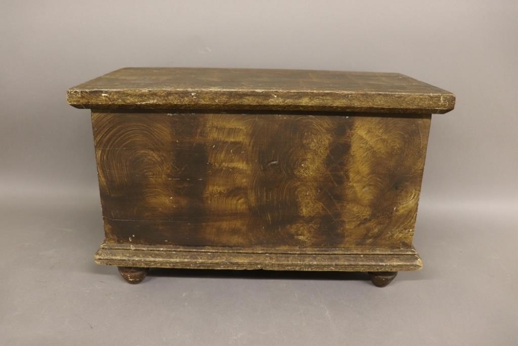 Appraisal: American original paint decorated pine storage box early th c