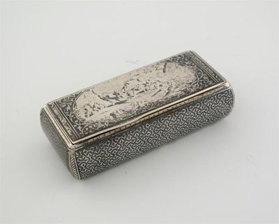 Appraisal: A th century French niello-work snuff box of rounded oblong