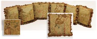 Appraisal: th c Aubusson tapestry pillows Group of six th century