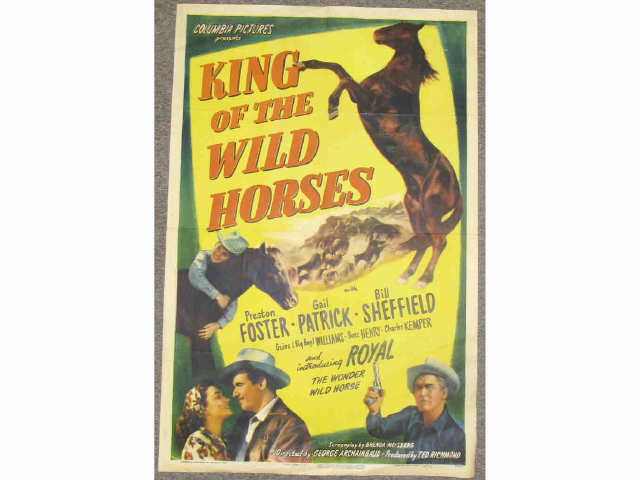 Appraisal: Movie Poster King of the Wild Horses Columbia Pictures remake