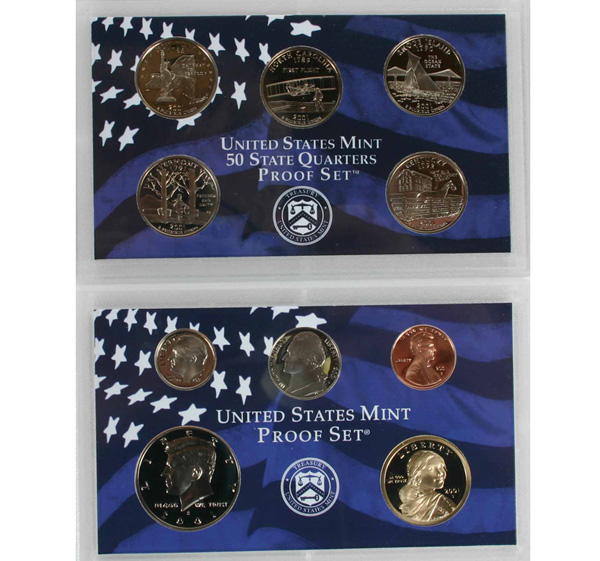 Appraisal: -S US Mint Proof Set Coins With State Quarters Box