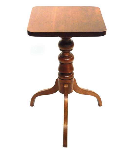 Appraisal: Square top candlestand th - early th C oak rounded