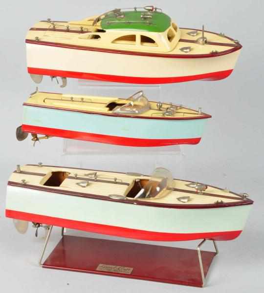 Appraisal: Lot of Wooden Battery-Operated Boat Toys Description Japanese Circa s