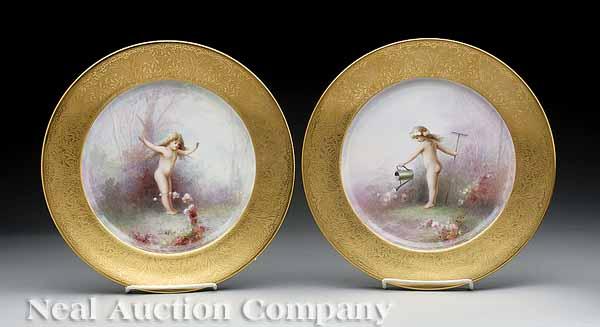 Appraisal: A Pair of Lenox Porcelain Cabinet Plates c signed Ch