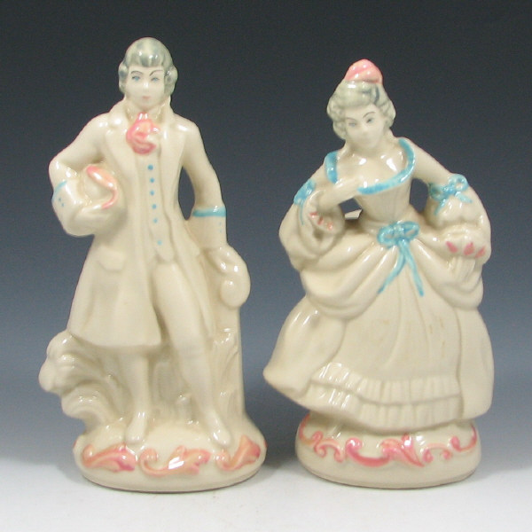 Appraisal: Shawnee Victorian Man Woman Lamp Bases - Mint Pair of