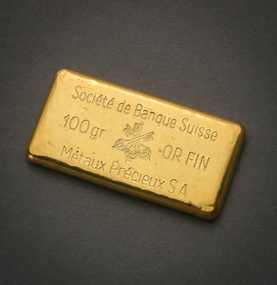 Appraisal: Lot Property of Various Owners Swiss -Gram Gold Bar Soci