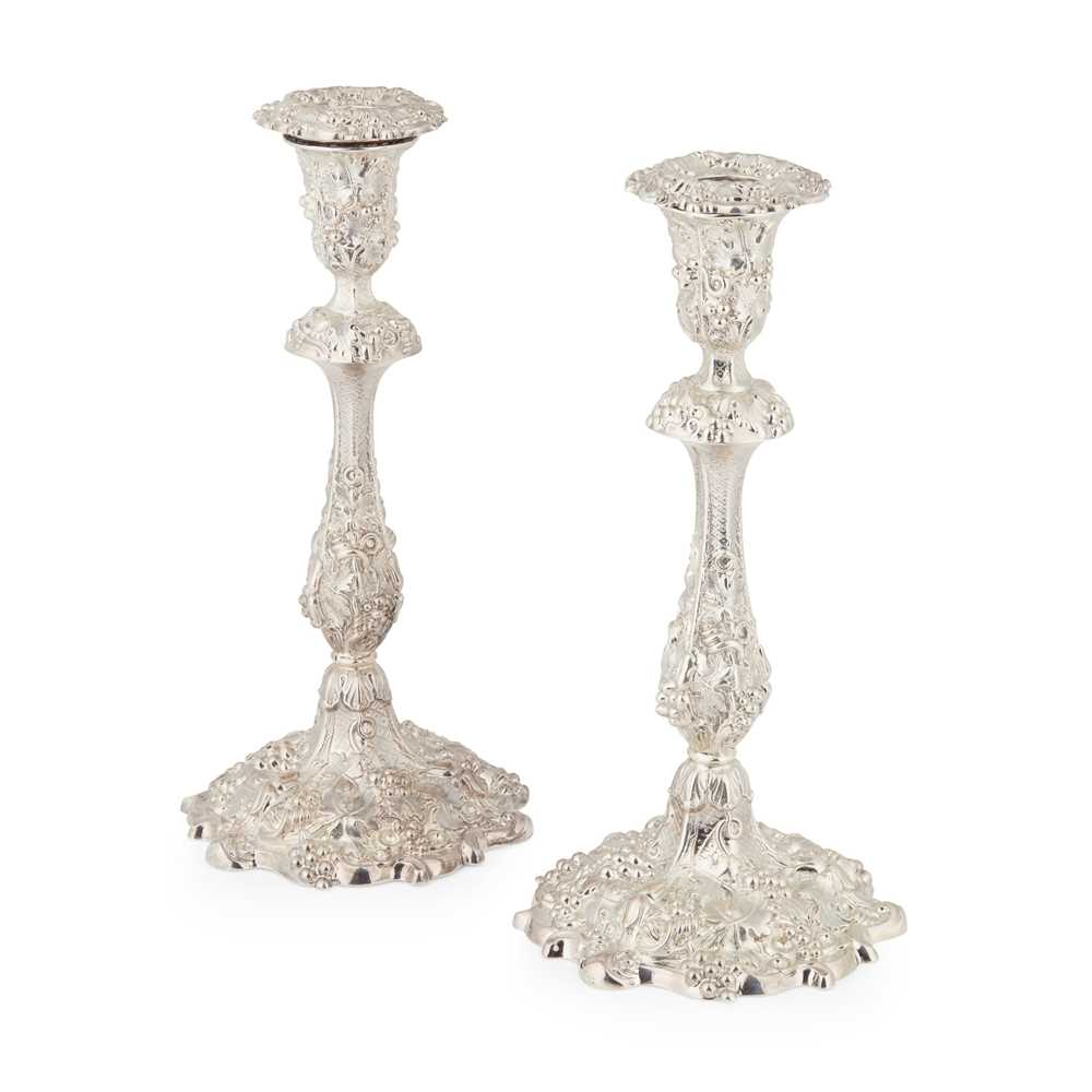 Appraisal: A PAIR OF VICTORIAN CANDLESTICKS Martin Hall and Co London