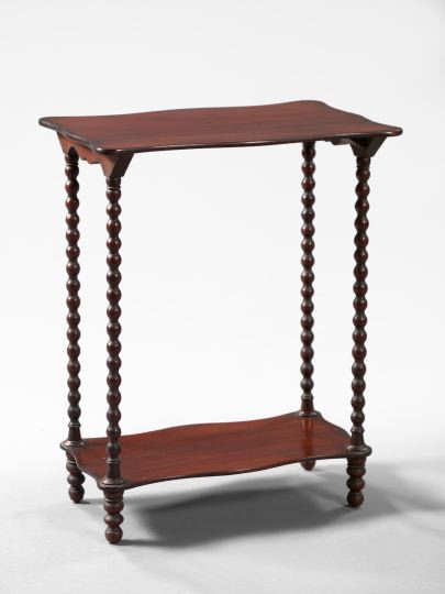 Appraisal: Victorian Mahogany Side Table ca the figured single-board top on