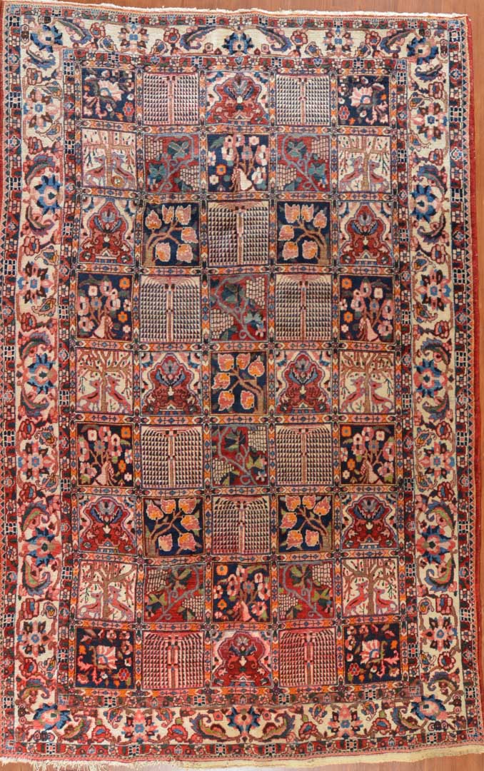 Appraisal: Persian Bahktiari rug approx x Iran circa Condition Some color