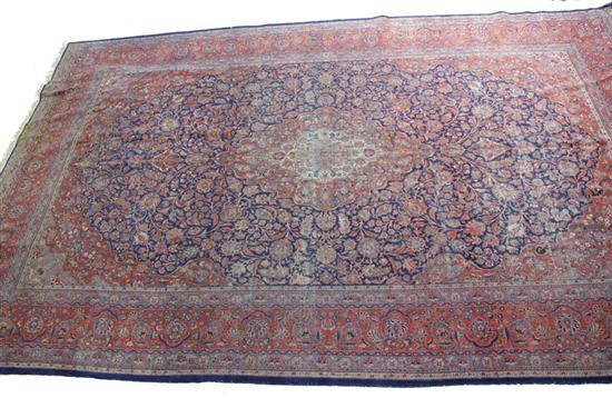 Appraisal: ORIENTAL RUG Twentieth century Room size Kashan with dark blue