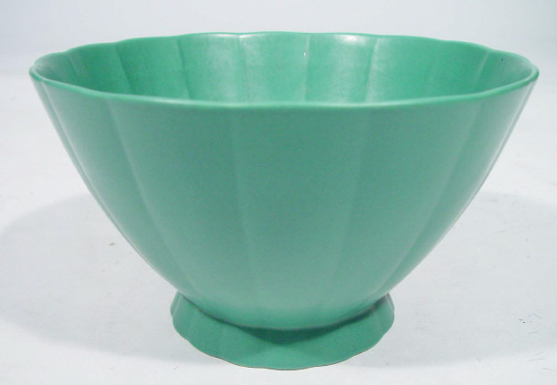 Appraisal: Keith Murray Wedgwood green glazed fluted bowl impressed signature and