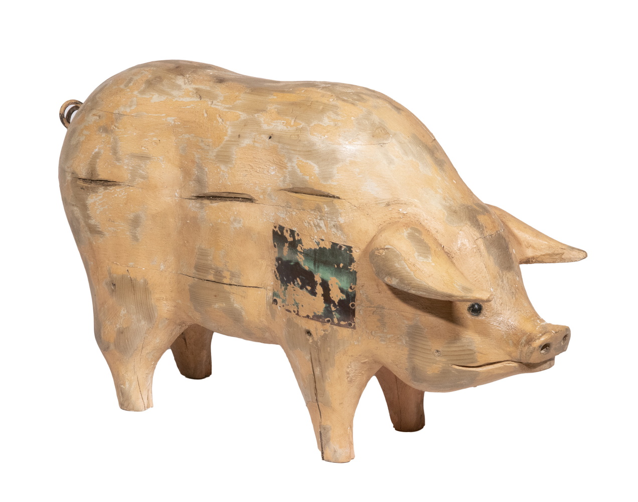 Appraisal: STANDING PIG TRADE SIGN Fully Dimensional painted pine from Bohack