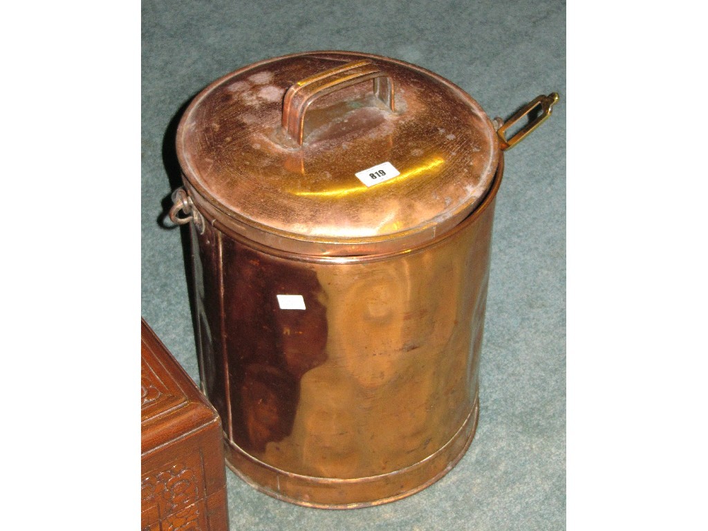 Appraisal: Copper coal bin and contents