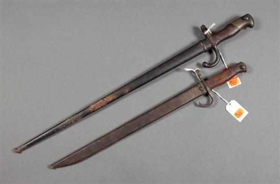 Appraisal: Two bayonets with scabbards one is French Ste Etienne Armory