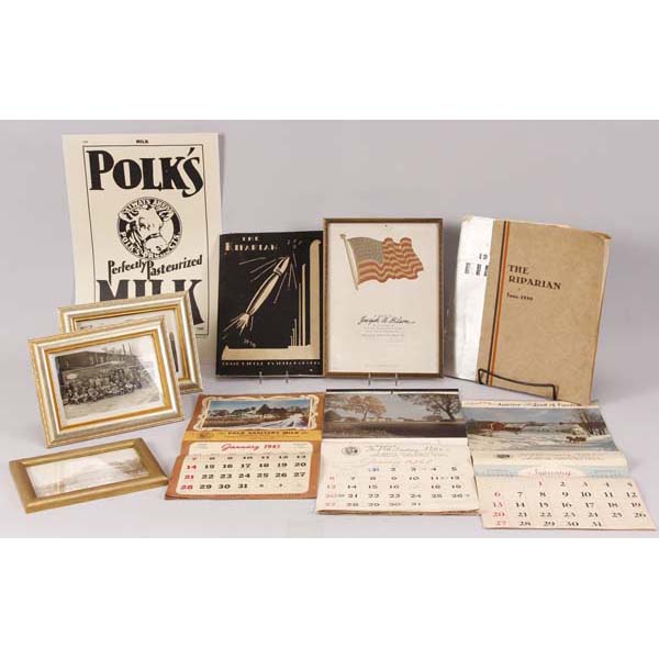 Appraisal: Polk's Milk Memorabilia A group of Polk's Milk memorabilia including