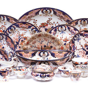 Appraisal: An Assembled Derby Porcelain Japan Pattern Dinner Service Second Quarter