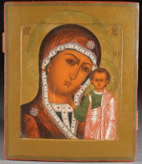 Appraisal: FINE RUSSIAN ICON KAZAN MOTHER OF GOD A VERY FINE