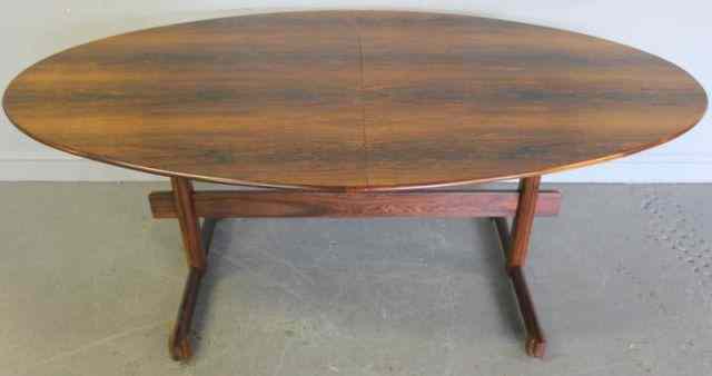 Appraisal: ZALSZUPIN Jorge Midcentury Oval Rosewood DiningWith one leaf From a