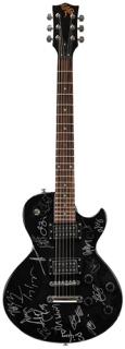 Appraisal: Trans-Siberian Orchestra Autographed Guitar Contemporary six-string black-bodied electric guitar bearing